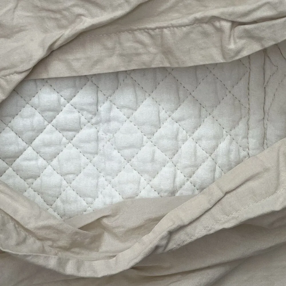 2-PC Pottery Barn Cotton Diamond Quilted Scalloped Border Standard Pillow Shams